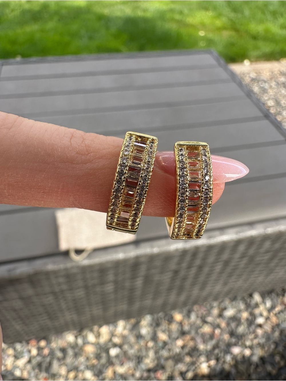 Gold-Tone Crystal Hoop Earrings - Gold Plated
